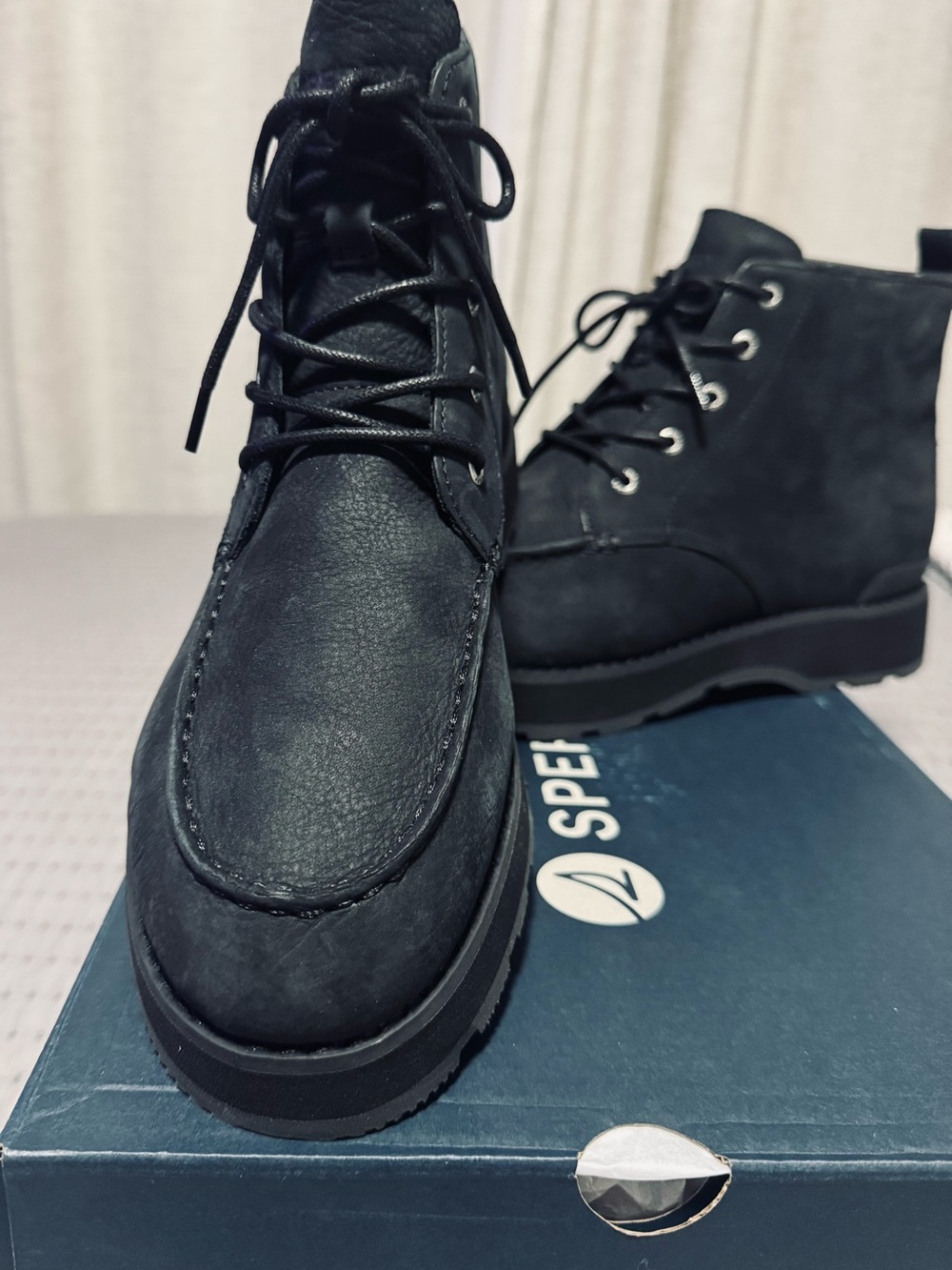 Sperry Newbury Lace-Up Boots, Black, Women's Size 11, NWB